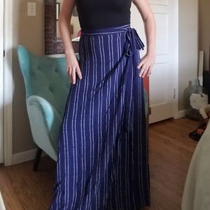 Lulus blue with white wrap skirt